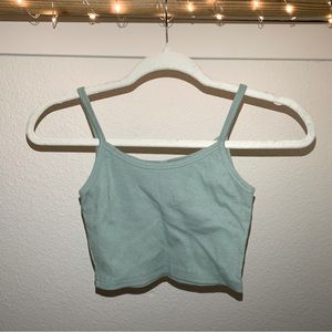 small sage green cropped cami top